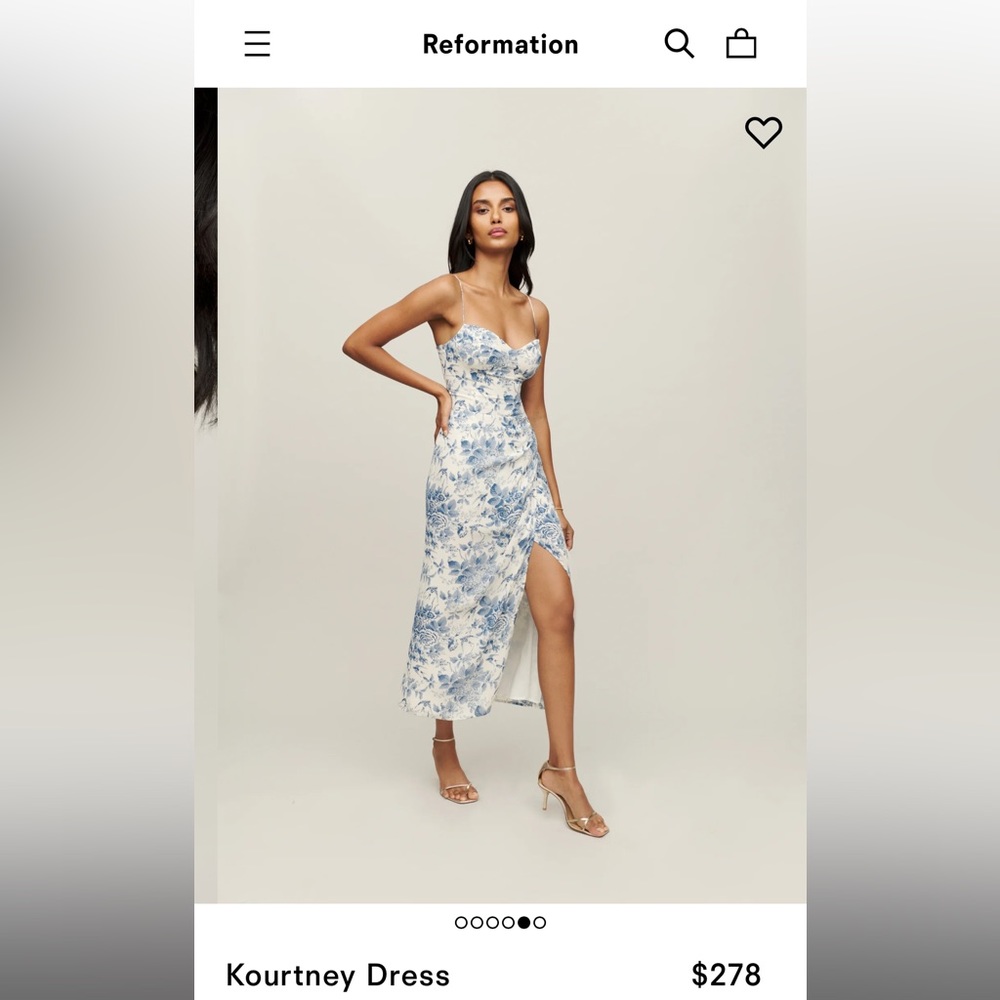 REFORMATION Kourtney dress in blue floral size 4